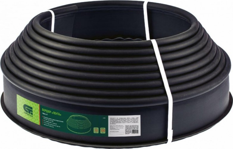 Бордюрная лента СИБРТЕХ  10х1000 см, полиэтиленовая, черная 64550
