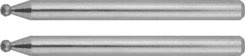 Борфреза алмазная ЗУБР d 2x3,2мм длина 38мм, 2шт. 35923