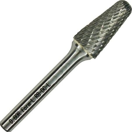 Борфреза по металлу D.BOR форма L конус с закругленной головой 12.0*25/70 хв DC 6 мм D-RB-DC-L-12-070-6