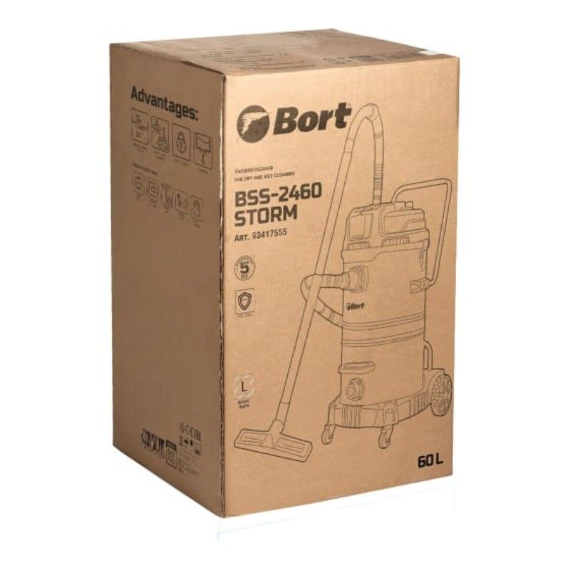 Пылесос для сухой и влажной уборки BORT BSS-2460-STORM - изображение 10