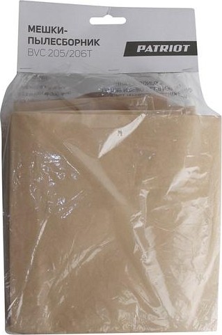 Бумажный мешок PATRIOT для пылесосов VC 205, VC 206T. 20 л. 5шт 755302065