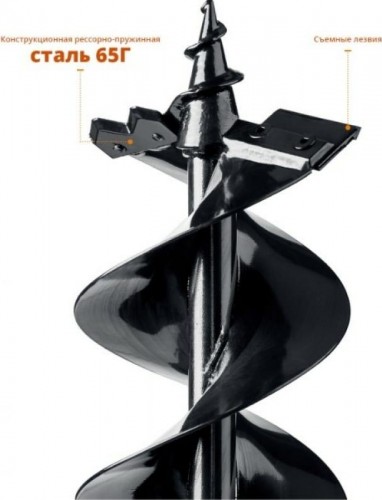 Бур земляной ЗУБР для мерзлого грунта двухзаходный d=200 мм 7052-20 - изображение 3