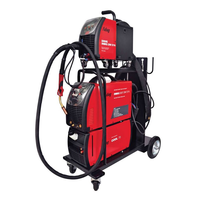 Cварочный полуавтомат-инвертор INMIG 500T DW SYN PULSE+DRIVE INMIG DW+горелка, блок  охл., телега