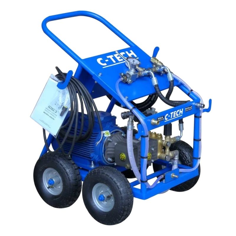 Установка опрессовочная C-TECH DN1610 (160 бар, до 600 л/ч, 3 кВт, 220 В) мобильная DN1610ET3E4BP2P1