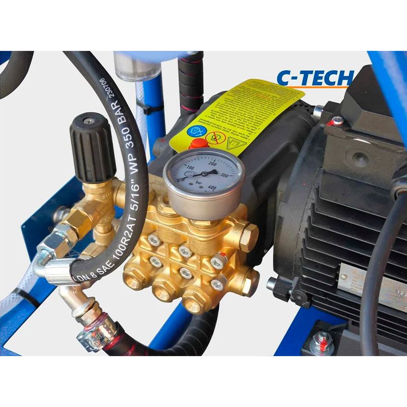 Установка опрессовочная высокого давления C-TECH NP1520 (140 бар, до 1200 л/ч, 5.5 кВт, 380 В) мобильная - изображение 2