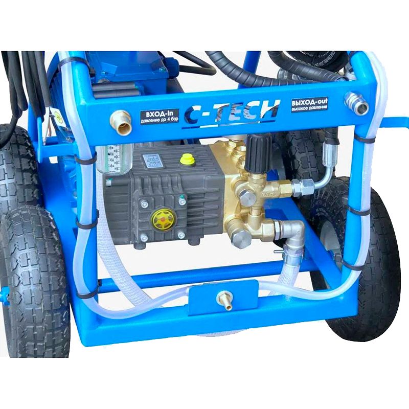 Установка опрессовочная C-TECH NP2014 (200 бар, до 800 л/ч, 4 кВт, 380 В) мобильная - изображение 2