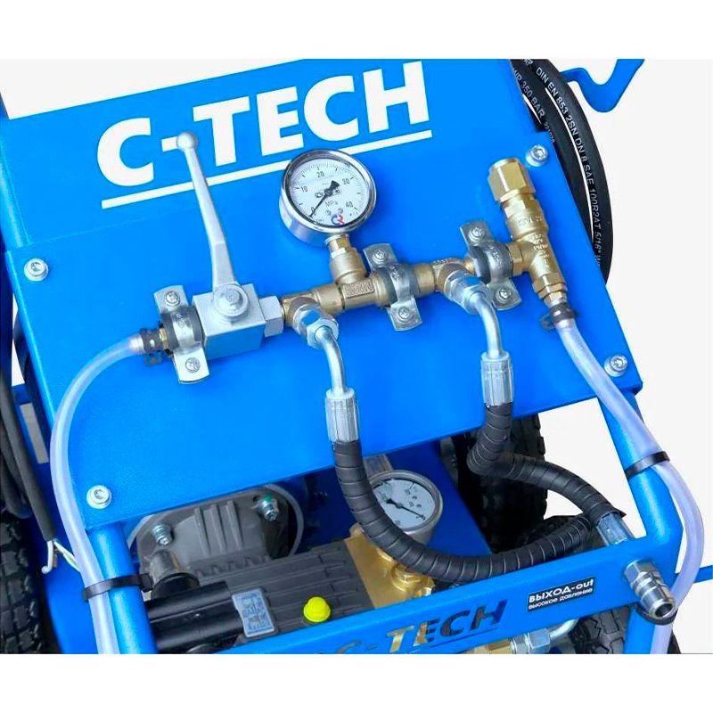Установка опрессовочная C-TECH NP2014 (200 бар, до 800 л/ч, 4 кВт, 380 В) мобильная - изображение 4