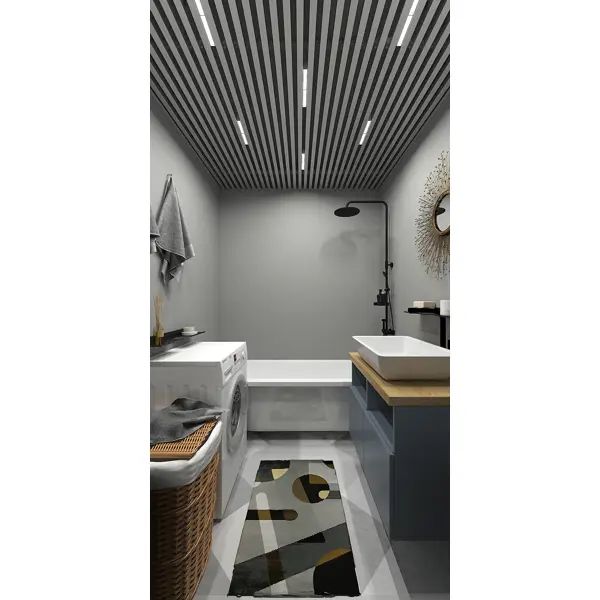 Комплект кубообразного реечного подвесного потолка CESAL 1.7x1.7м AR C 30/27 металлик - изображение 4