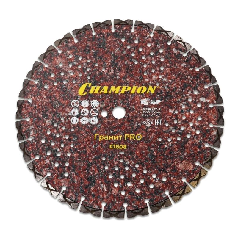 Диск алмазный для резки гранита Champion PRO 350/25,4/10 Laser Granitek