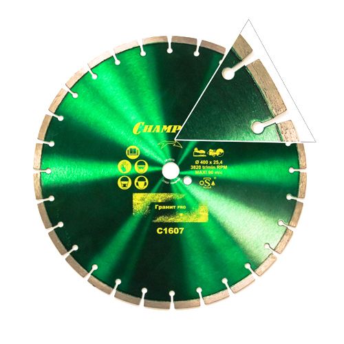 Диск алмазный для резки гранита Champion PRO 400/25,4/10 Laser Granite