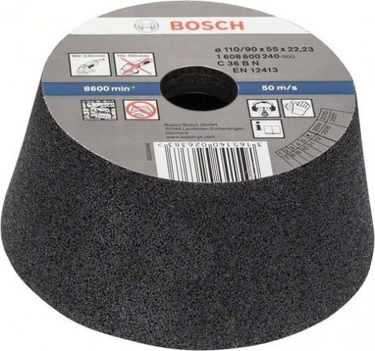 Чашка конусная шлифовальная по камню BOSCH 110х90х55 М14; P 36  1608600240