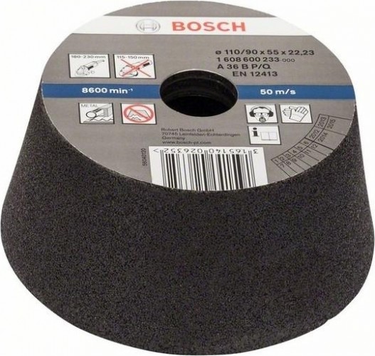 Чашка конусная шлифовальная по металлу  BOSCH 110х90х55 М14; P 36  1608600233