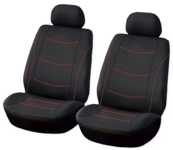 Чехлы на передние сиденья (рубашка) с подголовник. ARNEZI A0508005 черные с красной строчкой 4 предмета