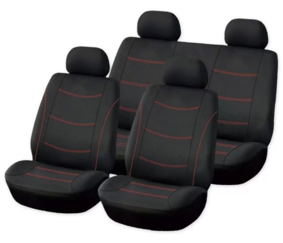 Чехлы на сиденья (рубашка) с подголовниками ARNEZI A0508006 черные с красной строчкой 8 предметов