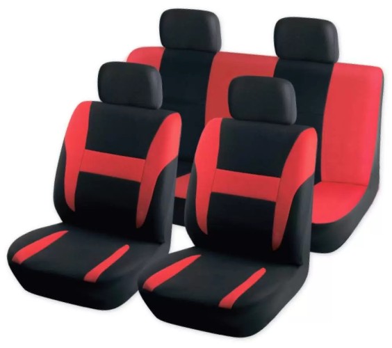 Чехлы на сиденья (рубашка) с подголовниками ARNEZI A0508002 черно-красные 8 предметов