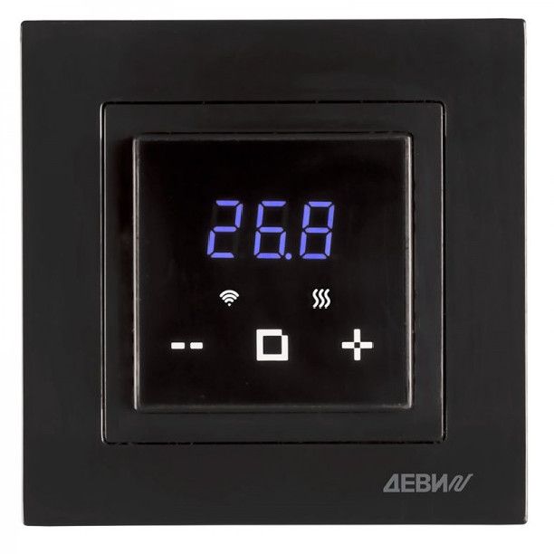 Терморегулятор ДЕВИ Classy c Wi-Fi, с датчиком пола, черный, 16А