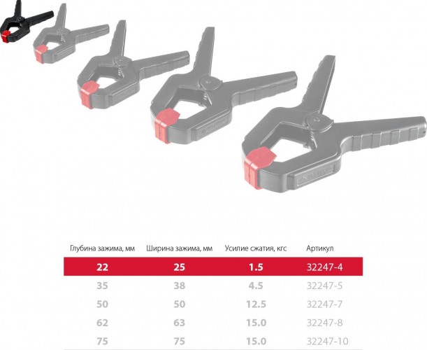 Cтрубцина легкая ЗУБР МАСТЕР мз-40 пружинный зажим 38/38 мм, 32247-4 - изображение 5