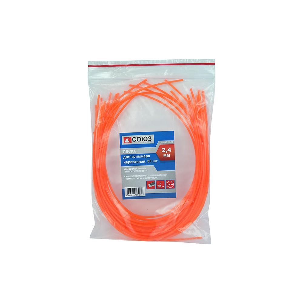 Леска для триммера, d=2.4 мм, l=30 см, круг, СОЮЗ ТЛ3535-2.4-0-30