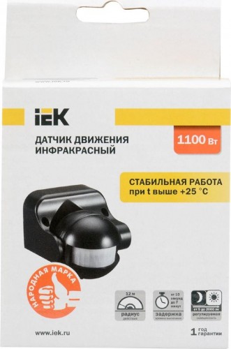 Датчик движения IEK ДД 009 180° IP44 черный LDD10-009-1100-002 - изображение 2