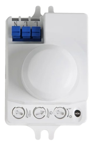 Датчик движения настенно-потолочный REXANT 11-9218 микроволновый ДДНПМ 01, 180°/360°, 1200Вт, 3-6м