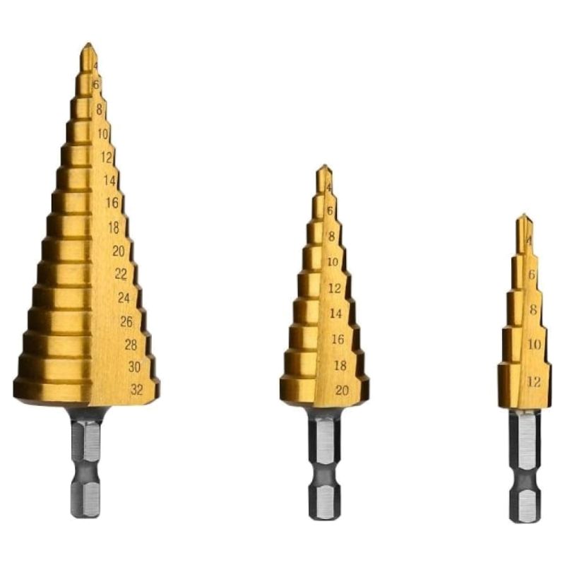 Набор ступенчатых сверл с шестигранным хвостовиком DEKO SD03, 12-32 мм, 3 шт - изображение 2