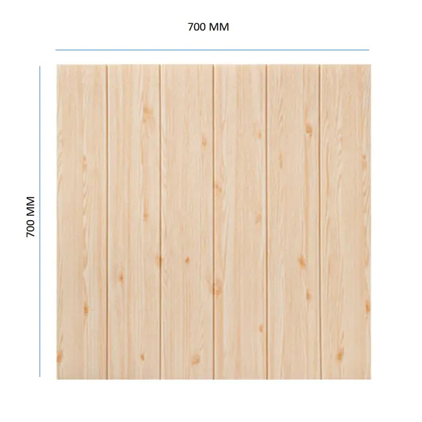 Листовая панель ПВХ самоклеящаяся мягкая DEKOR PANEL 3D дерево бежевое 700x700x4 мм 0.49 м2 - изображение 5
