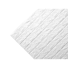 Листовая панель ПВХ самоклеящаяся мягкая DEKOR PANEL 3D кирпич белый 770x700x4 мм 0.539 м2 - изображение 9