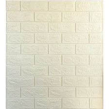 Листовая панель ПВХ самоклеящаяся мягкая DEKOR PANEL 3D кирпич слоновая кость 770x700x4 мм 0.539 м2 - изображение 8