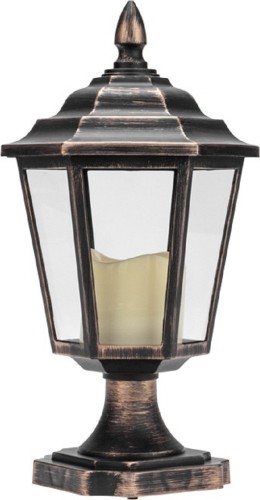 Декоративный фонарь на подставке со свечкой Neon-Night 513-058 бронзовый корпус, размер 14,5х17х31см, цвет теплый