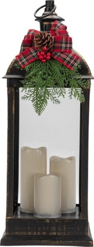 Декоративный фонарь с тремя свечами Neon-Night 513-049 бронзовый корпус, размер 24х24х65см - изображение 3