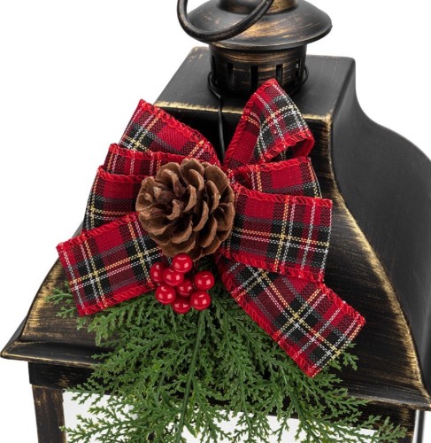 Декоративный фонарь с тремя свечами Neon-Night 513-049 бронзовый корпус, размер 24х24х65см - изображение 4