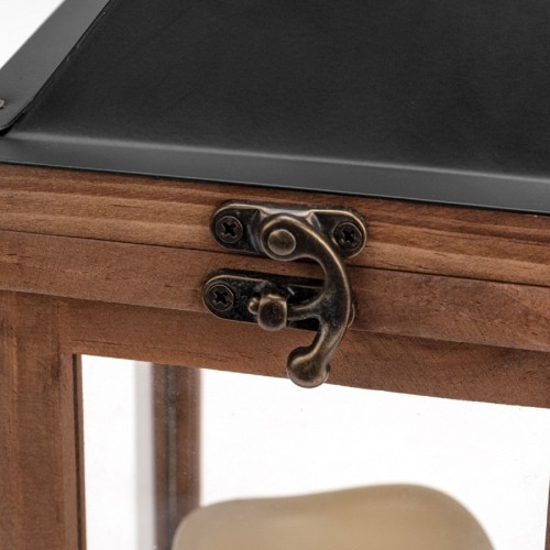 Декоративный фонарь со свечкой, корпус из дерева Neon-Night 513-075 размер 14х14х35cм, цвет теплый белый - изображение 4