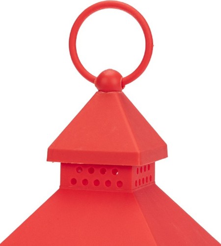 Декоративный фонарь со свечкой, красный корпус Neon-Night 513-059 размер 10,5х10,5х24см, цвет теплый белый - изображение 4