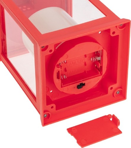 Декоративный фонарь со свечкой, красный корпус Neon-Night 513-059 размер 10,5х10,5х24см, цвет теплый белый - изображение 5