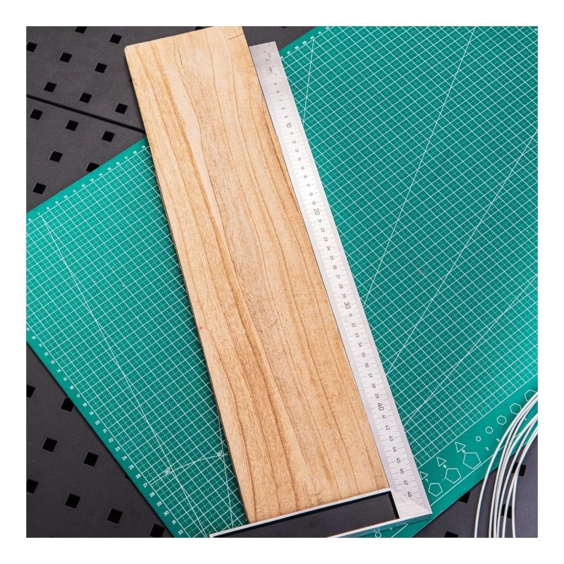 Угловая линейка стальная DELI DL302500 500 мм нержавеющая сталь + алюминиевое основание 104519 - изображение 3