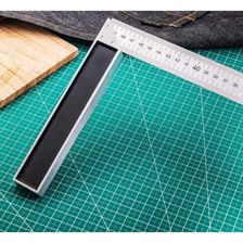 Угловая линейка стальная DELI DL302500 500 мм нержавеющая сталь + алюминиевое основание 104519 - изображение 8