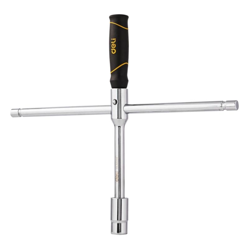 Крестообразный балонный гаечный ключ DELI DL4416K 1/2" 17/19мм + 21/23 мм, материал cr-v