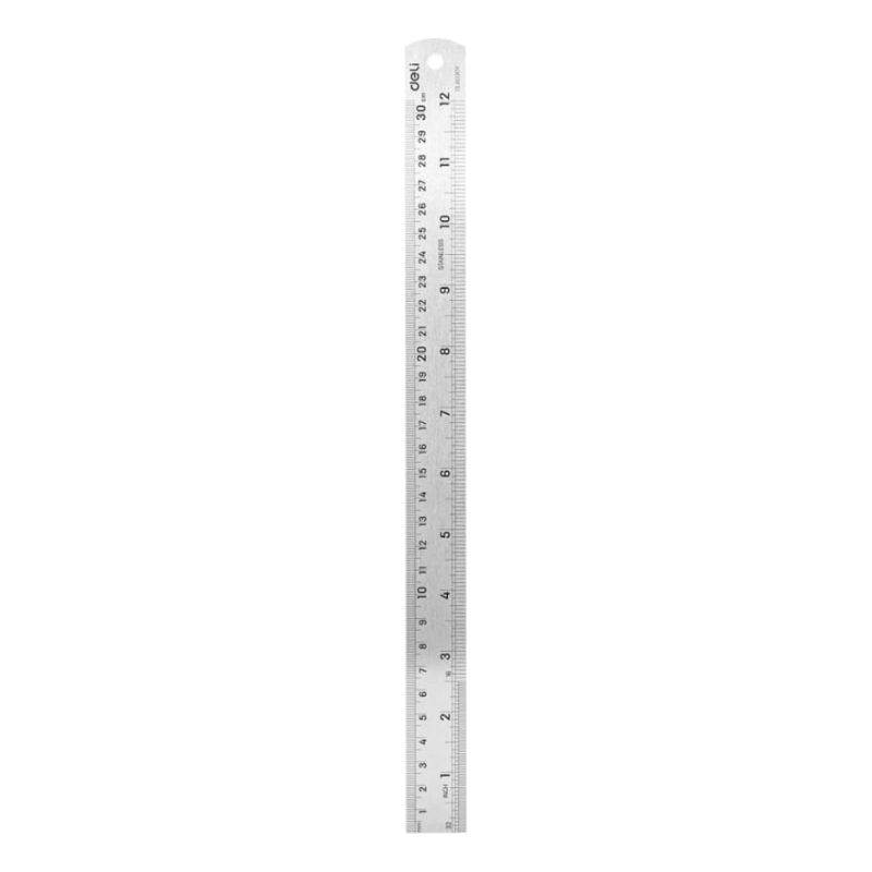 Линейка стальная DELI DL8030Y 300мм нержавеющая сталь 104498