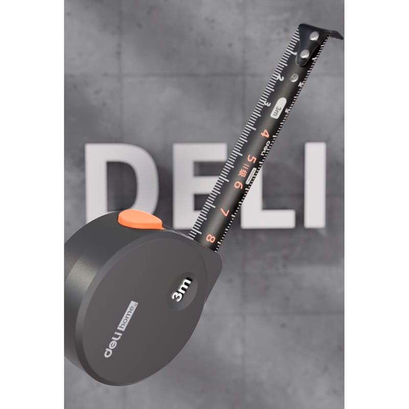 Рулетка DELI  "home series gray" ht8316c 3мх16мм (    эксклюзивный дизайн,     корпус из софттач пла - изображение 2