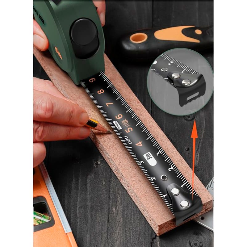 Рулетка DELI  "home series green" ht8316l 3мх16мм (    эксклюзивный дизайн,     корпус из софттач пл - изображение 2