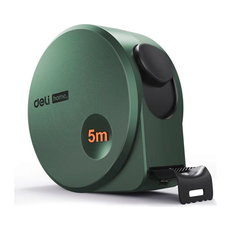 Рулетка DELI  "home series green" ht8519l 5мх19мм (    эксклюзивный дизайн,     корпус из софттач пл