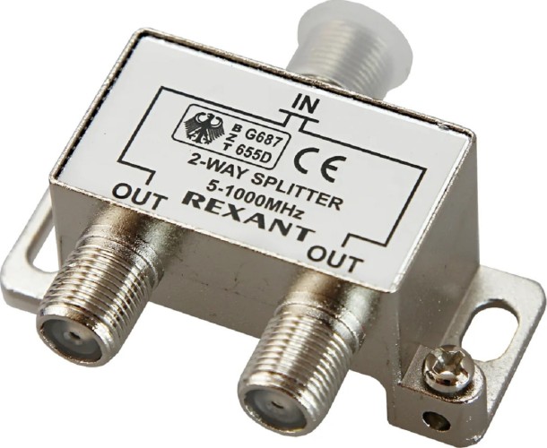 Делитель антенный REXANT 06-0040-B (2 TV), 5-1000 МГц, F-тип