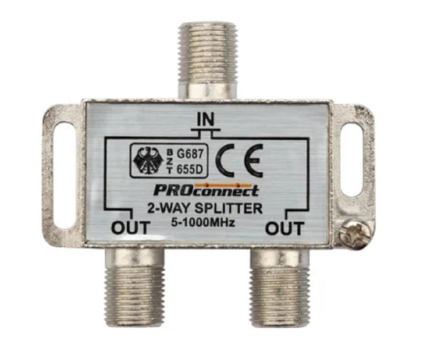 Делитель Proconnect 05-6021 ТВх2 под F-разъем, 5-1000МГц