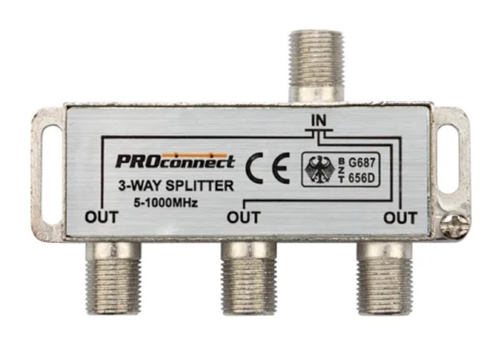 Делитель Proconnect 05-6022 ТВх3 под F-разъем, 5-1000МГц