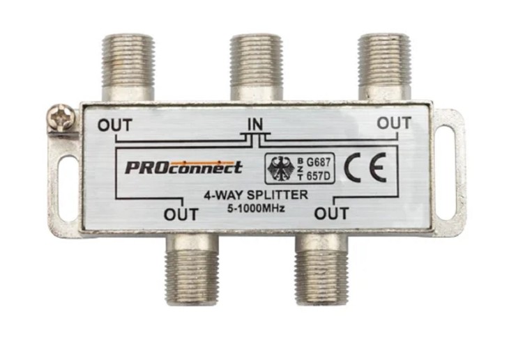 Делитель Proconnect 05-6023 ТВх4 под F-разъем, 5-1000МГц