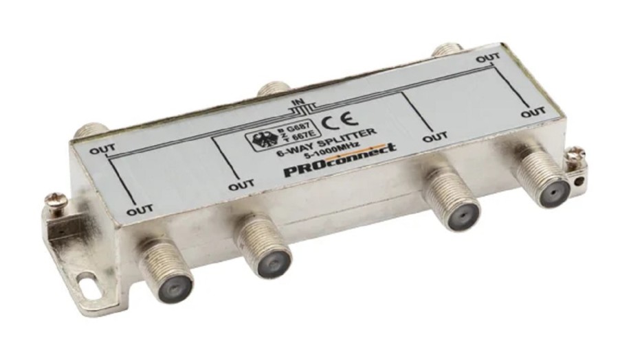 Делитель Proconnect 05-6024 ТВх6 под F-разъем, 5-1000МГц