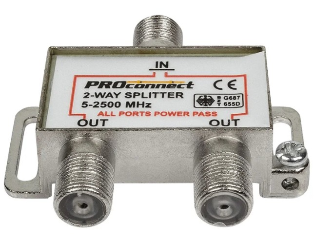 Делитель Proconnect 05-6201-4 ТВх2 под F-разъем, 5-2500МГц СПУТНИК - изображение 3