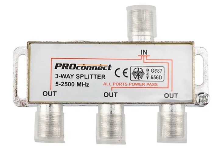 Делитель Proconnect 05-6202-4 ТВх3 под F-разъем, 5-2500МГц СПУТНИК - изображение 4