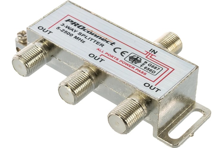 Делитель Proconnect 05-6202-4 ТВх3 под F-разъем, 5-2500МГц СПУТНИК