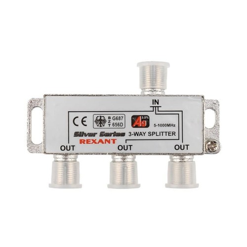 Делитель REXANT 05-6102 ТВх3 под F-разъем, 5-1000МГц, Silver - изображение 3